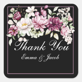 Adesivo Quadrado Florescimento Romântico Flor de Peônia