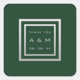 Adesivo Quadrado Floresta de Casamento de Silver Silver, Cinza de M