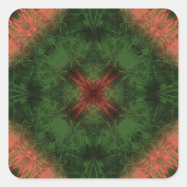 Adesivo Quadrado Floresta Energia Arte Fractal Kaleidoscópio