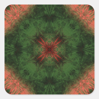 Adesivo Quadrado Floresta Energia Arte Fractal Kaleidoscópio