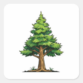 Adesivo Quadrado Floresta perene