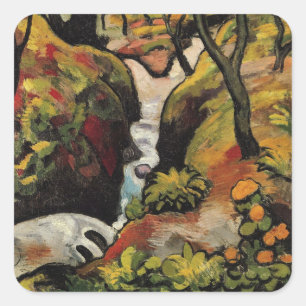 Adesivo Quadrado Floresta quebrada por August Macke Vintage Express