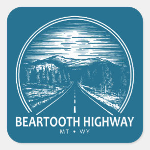 Adesivo Quadrado Floresta Wyoming na Estrada Beartooth