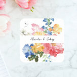 Adesivo Quadrado Florestas de primavera Multi-Cores Muito Obrigado<br><div class="desc">Decorra os envelopes ou outros itens com o seu nome e Primavera moderno,  com os adesivos quadrados de multicores florais. Obrigado opcional que você escreve.</div>