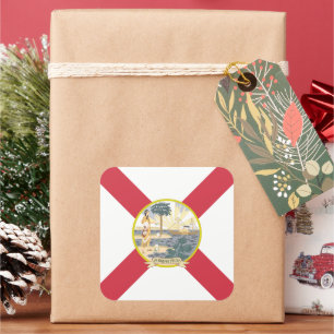 Adesivo Quadrado Flórida Flag: O Estado Sunshine dos Floridianos