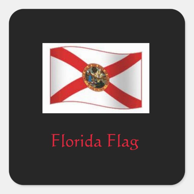 Adesivo Quadrado Flórida Flag Sticker (Frente)