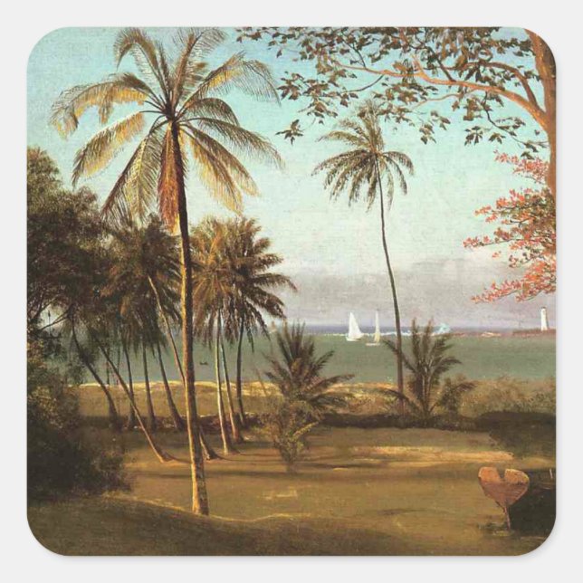 Adesivo Quadrado Florida Scene by Albert Bierstadt (Frente)