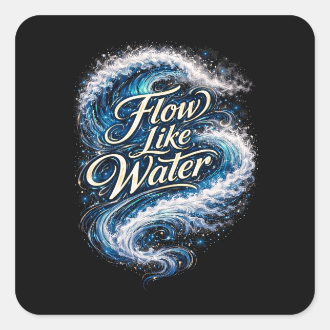 Adesivo Quadrado Flow Like Water (Frente)
