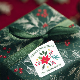 Adesivo Quadrado Flower Botanicals Foliage Holiday