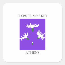 Adesivo Quadrado Flower Market - Athens