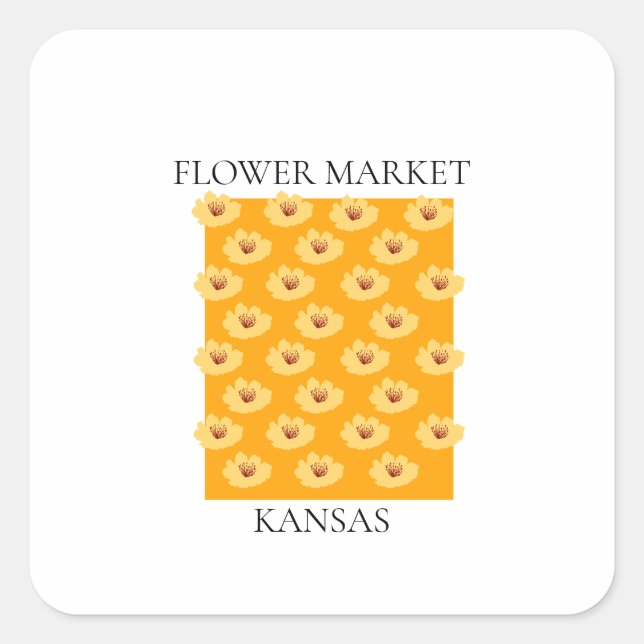 Adesivo Quadrado Flower Market - Kansas (Frente)