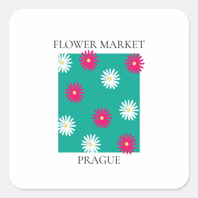 Adesivo Quadrado Flower Market - Prague (Frente)