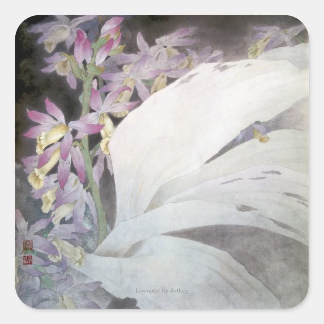 Adesivo Quadrado Flower Seires II - Phaius (Frente)