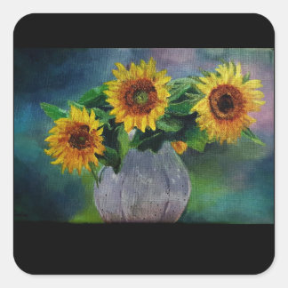 Adesivo Quadrado flower sticker/label