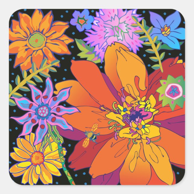Adesivo Quadrado FlowerRiot (Frente)