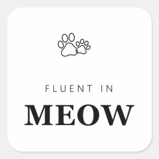 Adesivo Quadrado Fluente em Gato Engraçado Amante de Gatos Impressã
