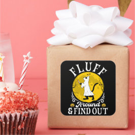 Adesivo Quadrado Fluff e descubra o gato do horror do Halloween