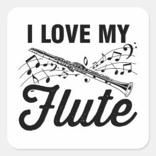 Adesivo Quadrado Flute Flute Ofertas de Banda por Instrumentos Mu