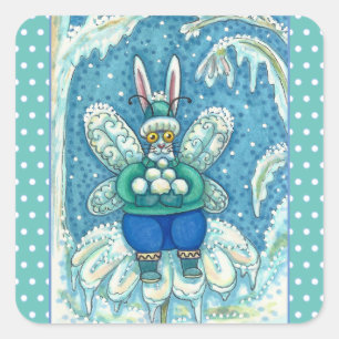 ADESIVO QUADRADO FLUTTERBUN WINTER WONDERLAND, BUNNY RABBIT