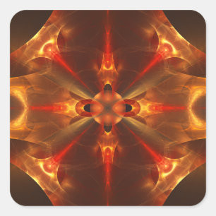 Adesivo Quadrado Fluxicon Abstrato Fractal Art