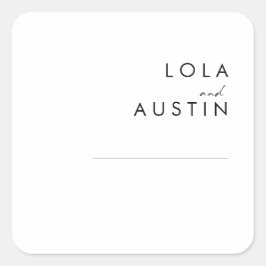 Adesivo Quadrado Focos de Envelope de Casamento Minimalista Moderno