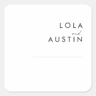 Adesivo Quadrado Focos de Envelope de Casamento Minimalista Moderno