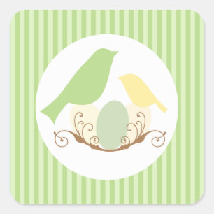 Adesivo Quadrado Focos de Envelope de Chá de fraldas de Aves