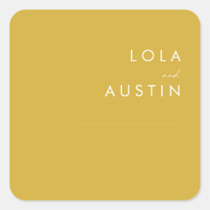 Adesivo Quadrado Focos de Envelope Dourado Moderno e Minimalista