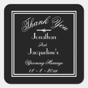 Adesivo Quadrado Focos de Envelope Personalizados Chic B & W