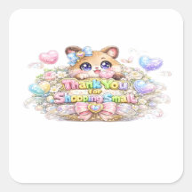 Fofa Kawaii Obrigado Por Comprar Pequena Colagem D