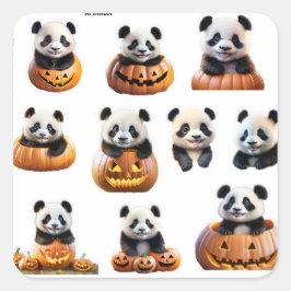 Adesivo Quadrado Fofo personalizado para o bebê do Halloween