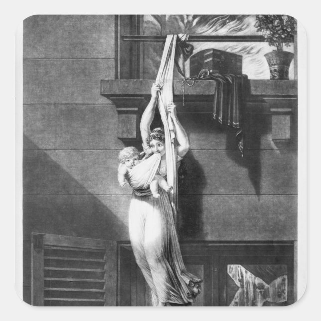 Adesivo Quadrado Fogo (Frente)