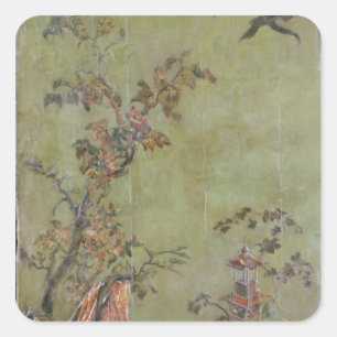 Adesivo Quadrado Fogo, de uma série de painéis que descrevem