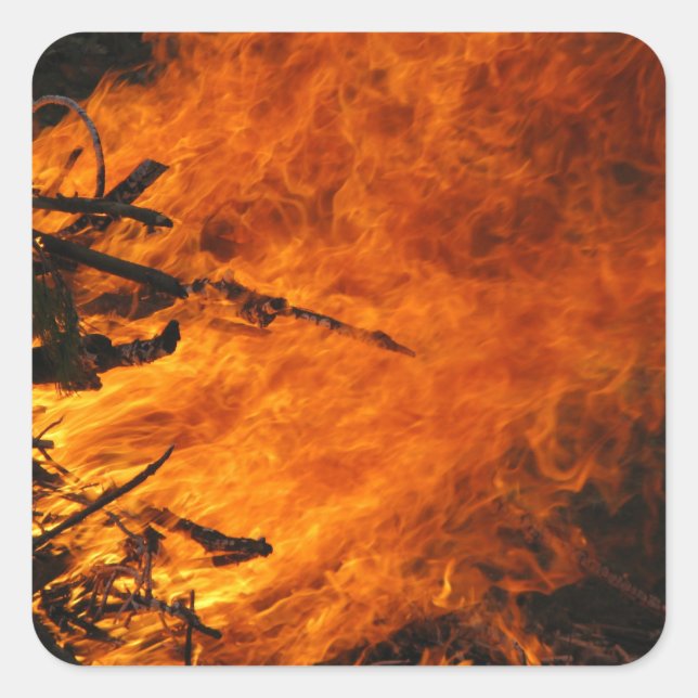 Adesivo Quadrado Fogo em Fúria (Frente)