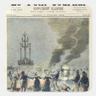 Adesivo Quadrado Fogueiras iluminadas para comemorar dentro o