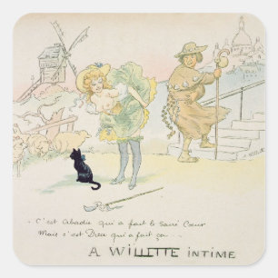 Adesivo Quadrado Foi Abadie quem fez o Sacre-Coeur, mas Deus me