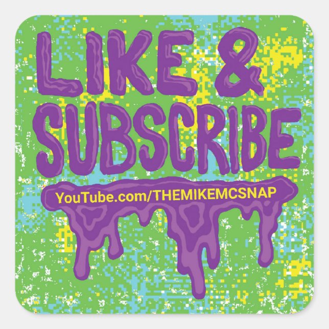 Adesivo Quadrado Folha adesiva do Youtube (Frente)