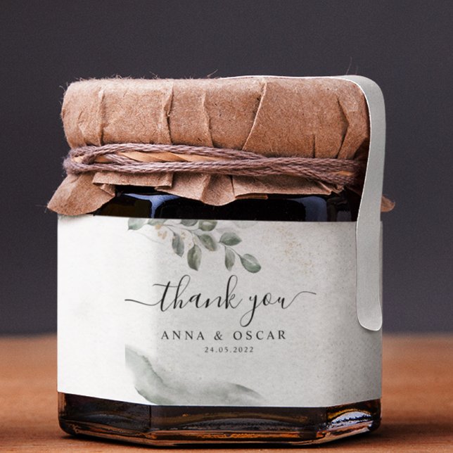 Adesivo Quadrado Folha de Aquarela Gentle Greenery | Pó Dourado (Criador carregado)