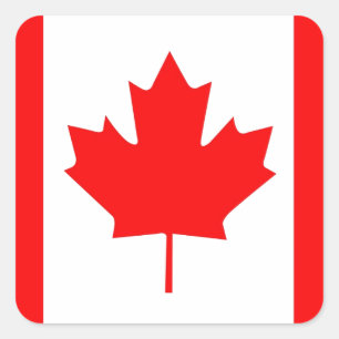 Adesivo Quadrado Folha de bordo canadense