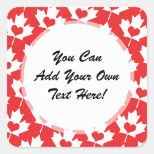 Adesivo Quadrado Folha de bordo canadense clássica da bandeira com