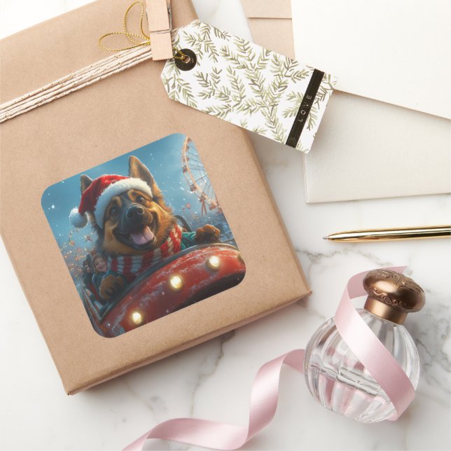 Adesivo Quadrado Folha de Cachorro Belga Porta copos Natal (Presentear)