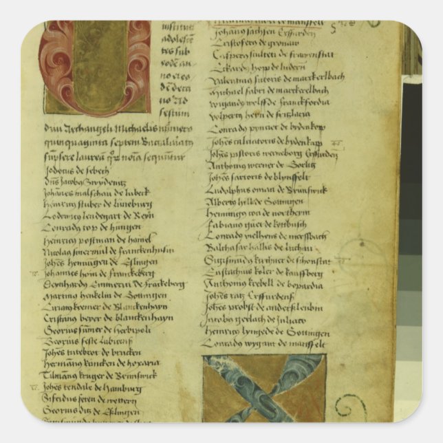 Adesivo Quadrado Folha de inscrição de Martin Luther (Frente)