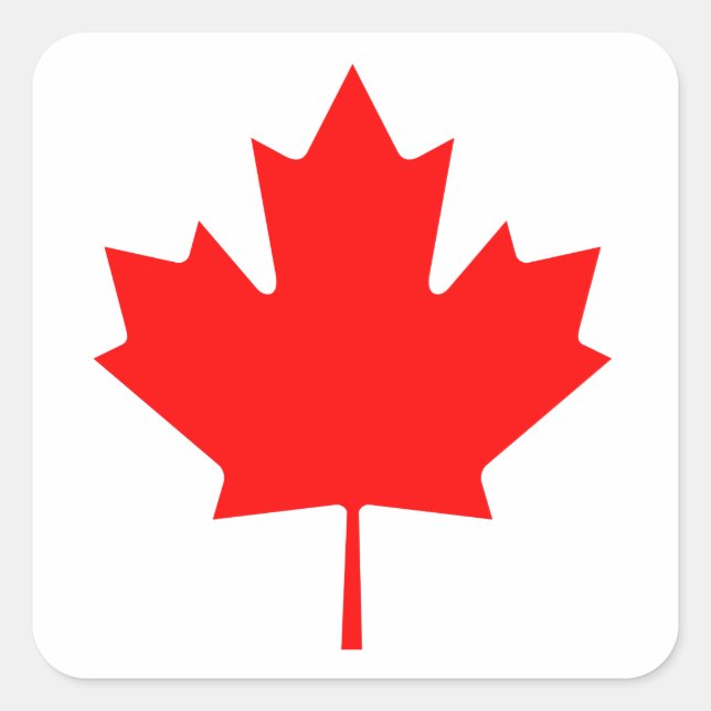 Adesivo Quadrado Folha de Mapeamento do Canadá (Frente)