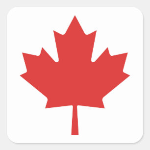 Adesivo Quadrado Folha de Mapeamento do Canadá 