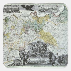 Adesivo Quadrado Folha de mestrado do Soberano Prussiano