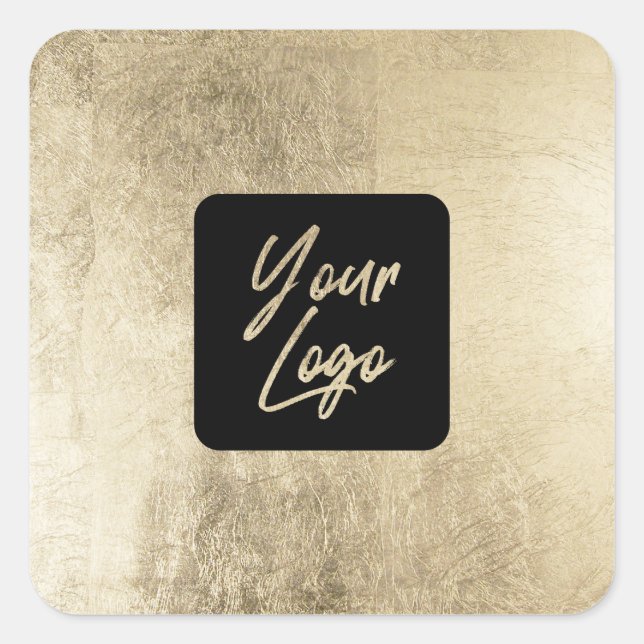 Adesivo Quadrado Folha de ouro chico elegante, quadrado moderno, ad (Frente)