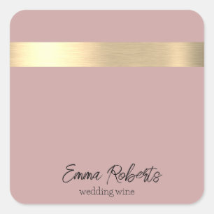 Adesivo Quadrado Folha de Ouro Cor-de-rosa Faux Russo