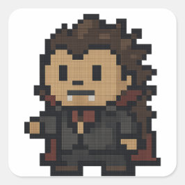 Adesivo Quadrado folha de vampiro de ouriço