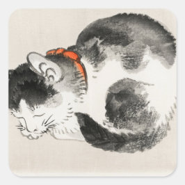 Adesivo Quadrado Folha Quadrada de Gato Dormindo