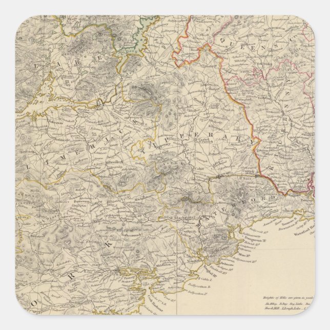 Adesivo Quadrado Folha sul de Ireland (Frente)